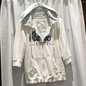Aeropostale White Embroidered Hoodie Juniors XL